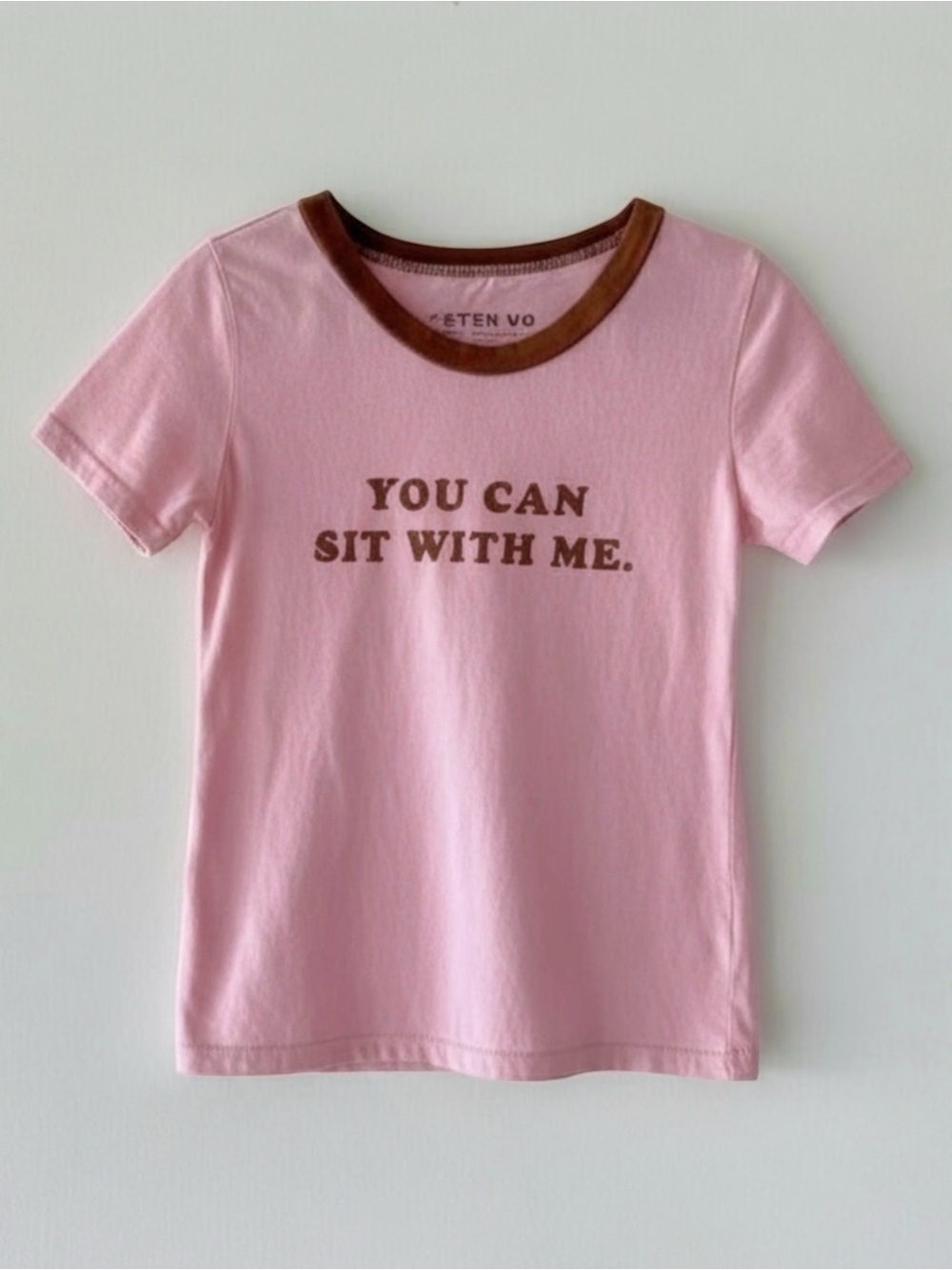 The Ever Co Girls “You Can Sit With Me” Graphic Tee Pink Brown Size 4/5